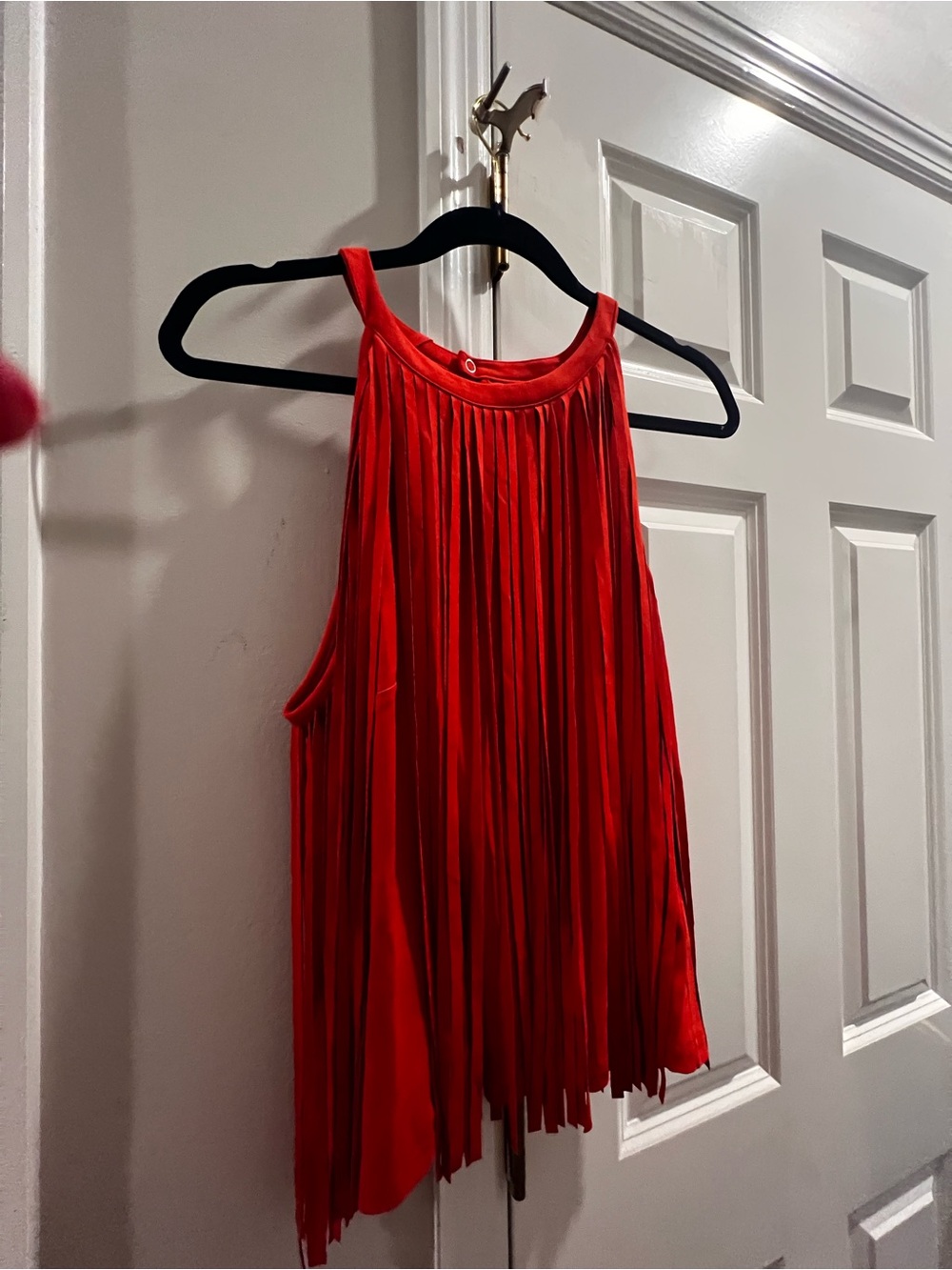 Women’s Red Fringe Halter Tank Top